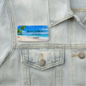 Zonnezand en Surf Tropical Beach Verjaardag Naamplaatje (In situ)