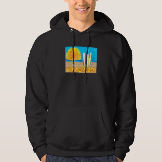 Zonnezand en Surf van Venetië - strand Merch Hoodie (Voorkant)