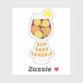 Zonnezand Sangria, Spaanse wijn, zomerstrand Sticker (Vel)