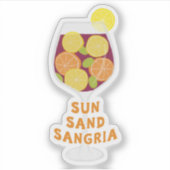 Zonnezand Sangria, Spaanse wijn, zomerstrand Sticker (Voorkant)