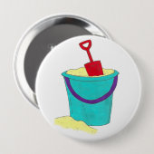 Zonnezand- speelgoedemmer Shovel Beach Party Ronde Button 4,0 Cm (Voorkant /achterkant)