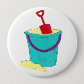 Zonnezand- speelgoedemmer Shovel Beach Party Ronde Button 4,0 Cm (Voorkant)