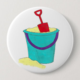 Zonnezand- speelgoedemmer Shovel Beach Party Ronde Button 4,0 Cm