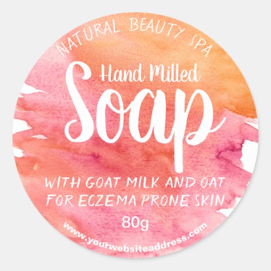 Zonnezeep-Waterverven Ronde Sticker (Voorkant)