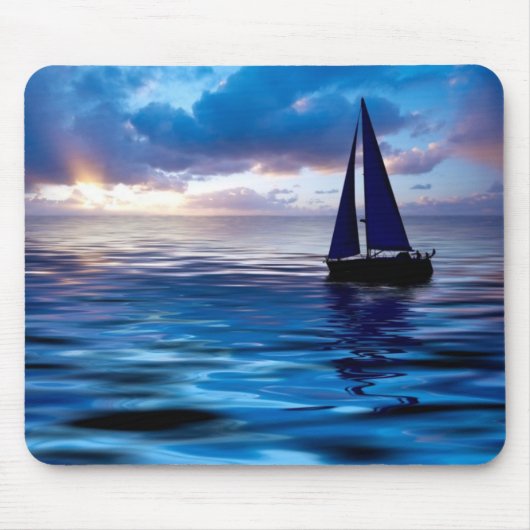 Zonnezeilboot die in de Mousepad van de Oceaan zei Muismat (Voorkant)