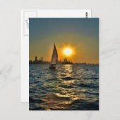 Zonnezeilschip in Chicago Briefkaart (Voorkant / Achterkant)