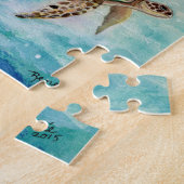 Zonnezezeemeermin van zee met puzzel van zeeen legpuzzel (Zijkant)