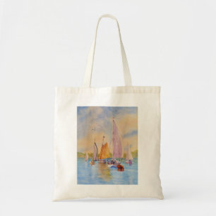 Zonnezezeilkaartjes voor Notitieboek voor zeilboot Tote Bag