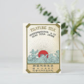 Zonnezijde  Japans zijde Etiket Briefkaart (Staand voorkant)