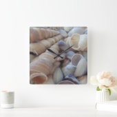 Zonnezomerschalen. Romantisch, exotisch tropisch Vierkante Klok (Huis)