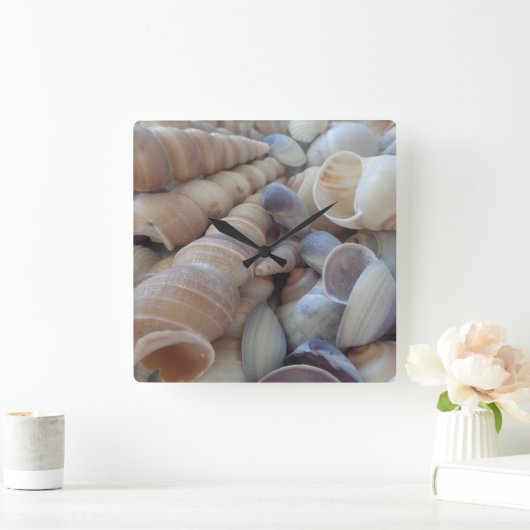 Zonnezomerschalen. Romantisch, exotisch tropisch Vierkante Klok (Huis)