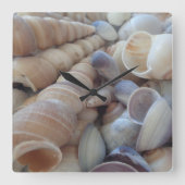 Zonnezomerschalen. Romantisch, exotisch tropisch Vierkante Klok (Voorkant)