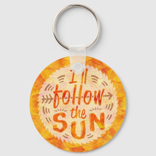 Zonnezomerse Oranje geverfd volgen zonkleurig Sleutelhanger (Voorkant)