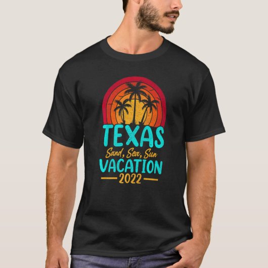  Zonnezomervakantie 2022 Texas Beach T-shirt (Voorkant)