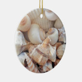 Zonnezomerzeeschelpen, zeehondenpels, strand Love Keramisch Ornament (Rechts)