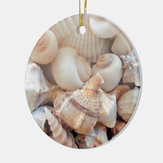 Zonnezomerzeeschelpen, zeehondenpels, strand Love Keramisch Ornament (Links)