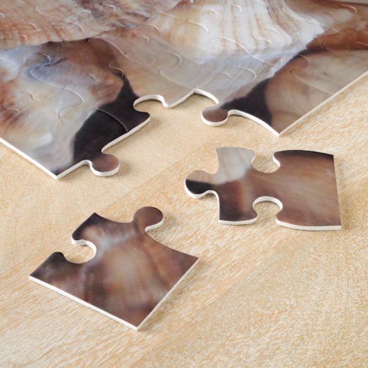 Zonnezomerzeeschelpen, zeehondenpels, strand Love Legpuzzel (Zijkant)