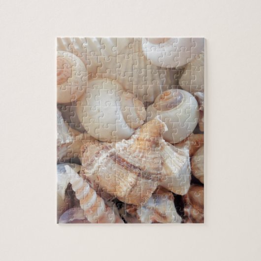 Zonnezomerzeeschelpen, zeehondenpels, strand Love Legpuzzel (Verticaal)