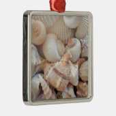 Zonnezomerzeeschelpen, zeehondenpels, strand Love Metalen Ornament (Rechts)