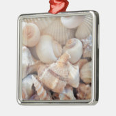 Zonnezomerzeeschelpen, zeehondenpels, strand Love Metalen Ornament (Links)