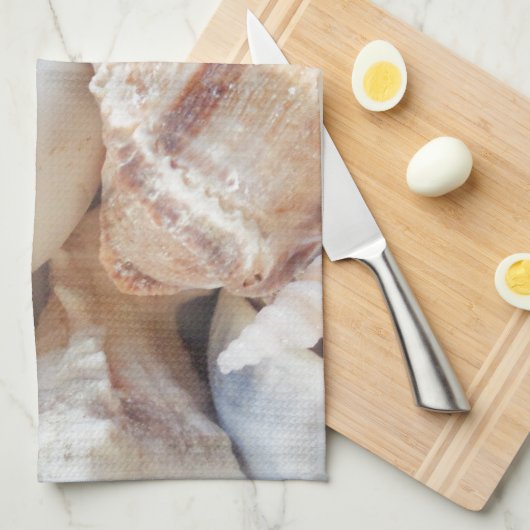 Zonnezomerzeeschelpen, zeehondenpels, strand Love Theedoek (Quarter Fold)