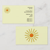 Zonnezomerzon. Geel op Cream. Visitekaartje (Voorkant / Achterkant)