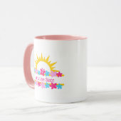 Zonnezon en bloemen mok (Voorkant links)