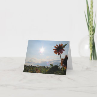 Zonnezon en zonnebloemen Noteer Kaart