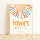 Zonnezon Favors bord boho terra cotta blue Poster