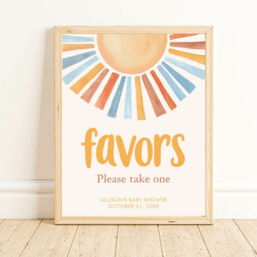 Zonnezon Favors bord boho terra cotta blue Poster