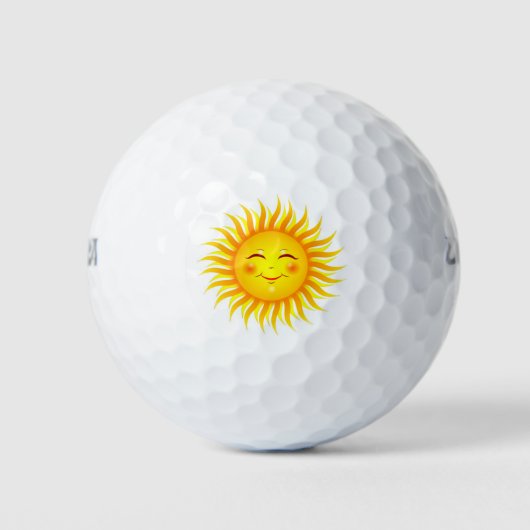 Zonnezon glimlachen golfballen (Voorkant)