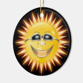 Zonnezon glimlachen keramisch ornament (Links)