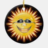 Zonnezon glimlachen keramisch ornament (Achterkant)