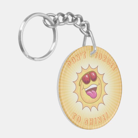 Zonnezon glimlachen sleutelhanger (Voorkant Links)