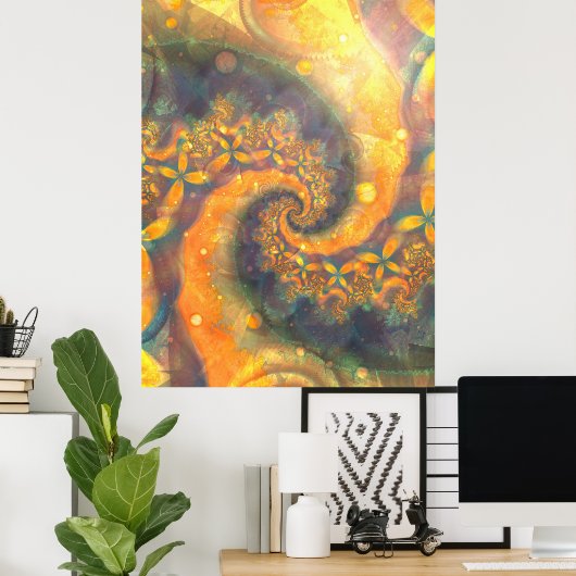 Zonnezon in reliëf poster (Thuiskantoor)