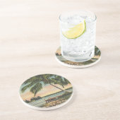  zonnezon van de tropische palm zandsteen onderzetter (Zijkant)