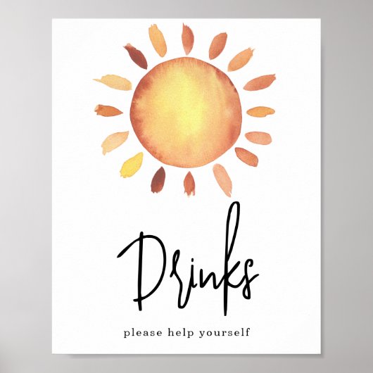 Zonnezonachtige Drinken Poster (Voorkant)