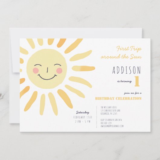 Zonnezondag 1ste verjaardag kaart (Voorkant)