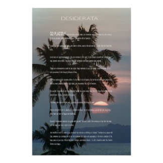 Zonnezonde DESIDERATA-palmboom Perfect Poster