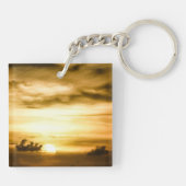 Zonnezone aan de Stille Oceaan Sleutelhanger (Achterkant)