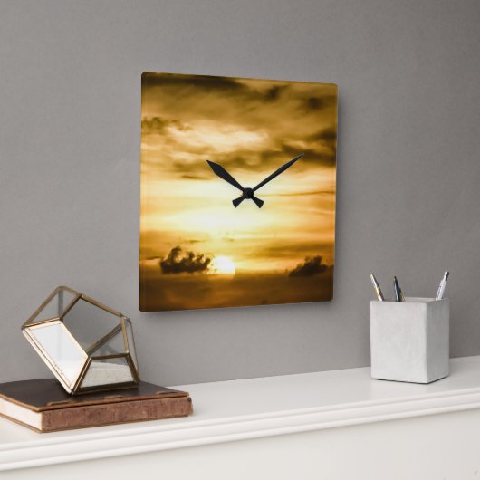 Zonnezone aan de Stille Oceaan Vierkante Klok (Kantoor)