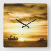 Zonnezone aan de Stille Oceaan Vierkante Klok (Voorkant)