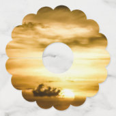 Zonnezone aan de Stille Oceaan Wijnglaslabel (Achterkant)