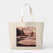 Zonnezone op het strand van Reynisfjara Grote Tote Bag (Achterkant)
