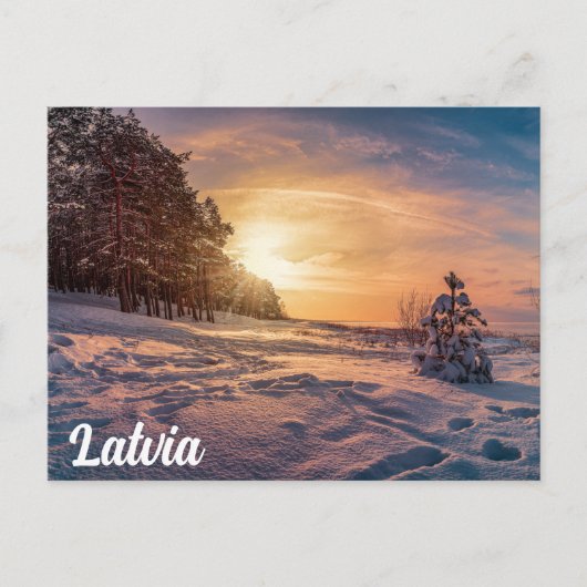 Zonnezone sneeuwkust zee briefkaart (Voorkant)