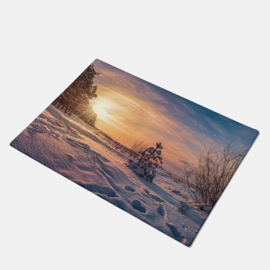 Zonnezone sneeuwkust zee deurmat (Schuin)