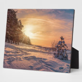 Zonnezone sneeuwkust zee fotoplaat (Zijkant)