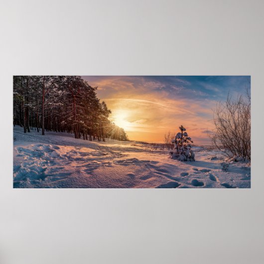 Zonnezone sneeuwkust zee poster (Voorkant)