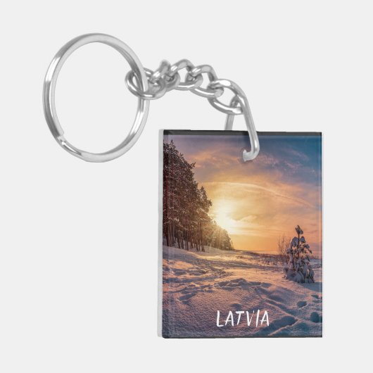 Zonnezone sneeuwkust zee sleutelhanger (Voorkant Links)