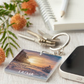 Zonnezone sneeuwkust zee sleutelhanger (Voorkant Rechts)